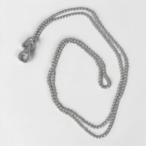 Sterling Silver 925 Ball Chain Necklace Marked 16 Inch 2.2g Lightweight